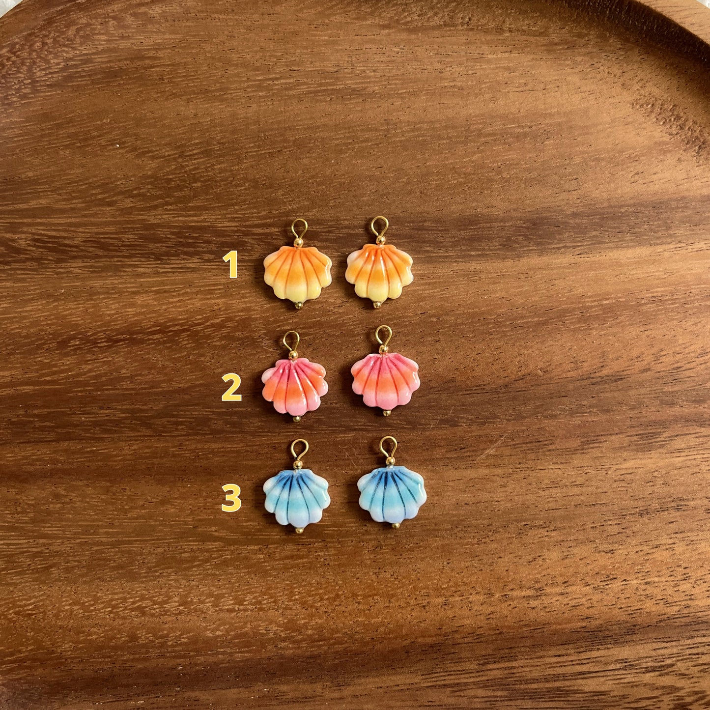 Charms Coquillages colorés