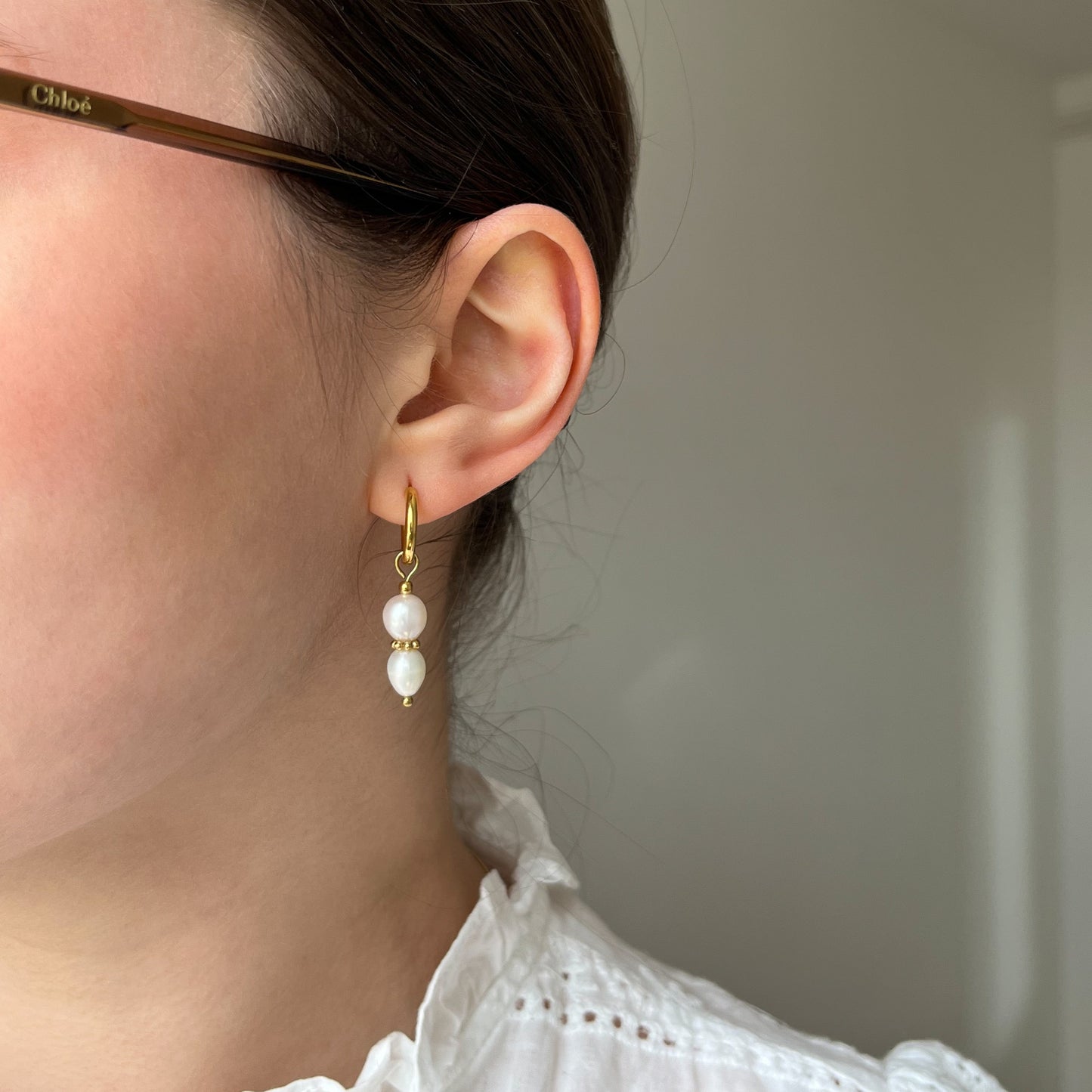 Charms interchangeables pour boucles d'oreilles - double perles d'eau douces