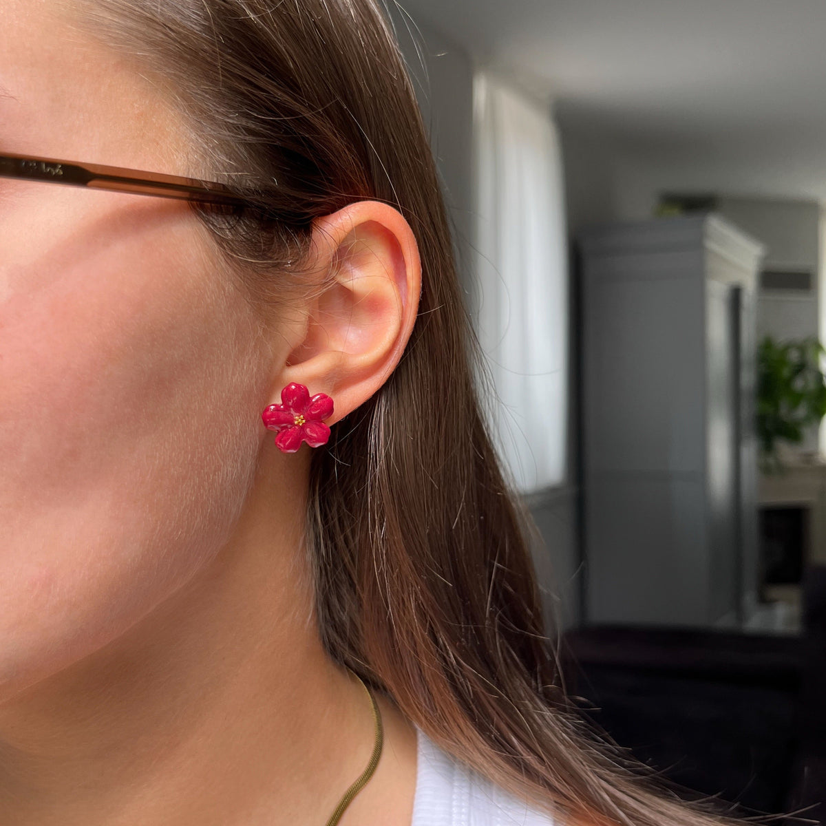 Puces d'oreilles Rose