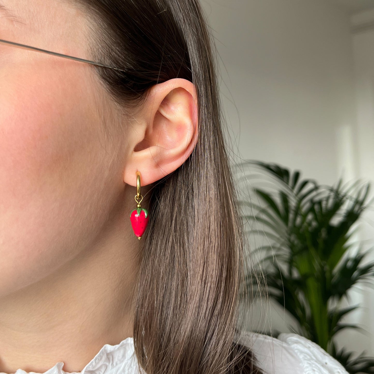 Charms fruits interchangeables pour boucles d'oreilles - Fraise 🍓