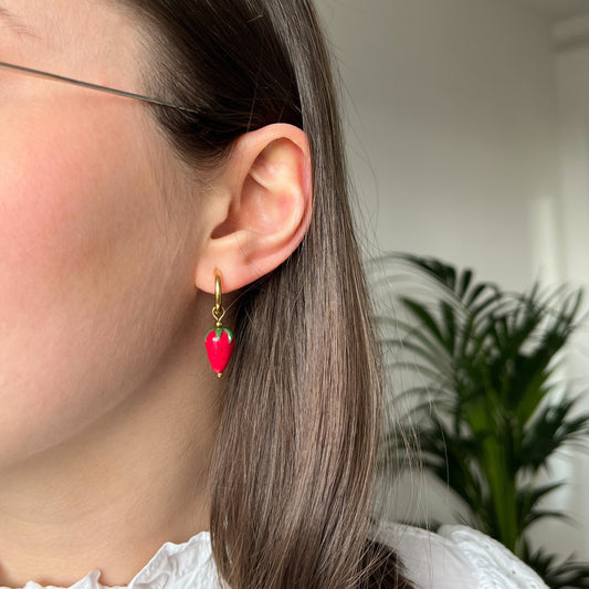 Charms fruits interchangeables pour boucles d'oreilles - Fraise 🍓