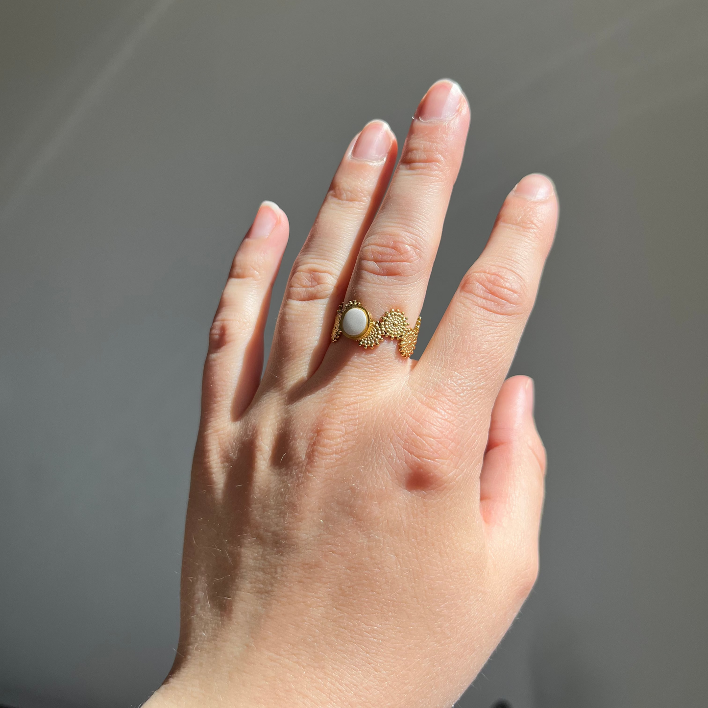 Bague Solea blanc nacré
