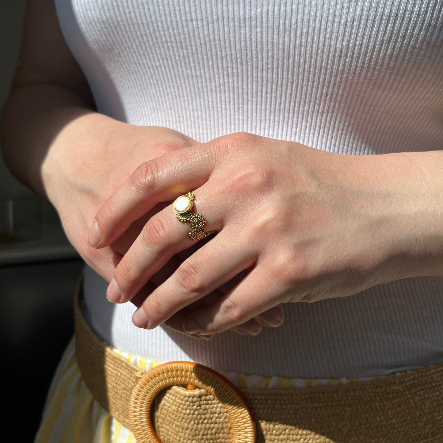 Bague Solea blanc nacré